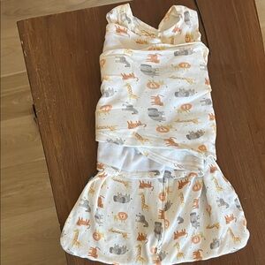 Halo Kids Sleep Sack with Animal Print in Orange and Gray